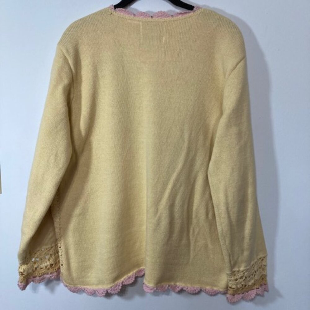 Storybook Knits “Sunshine Bouquet” Vintage Sweater, Size L - Picture 2 of 8